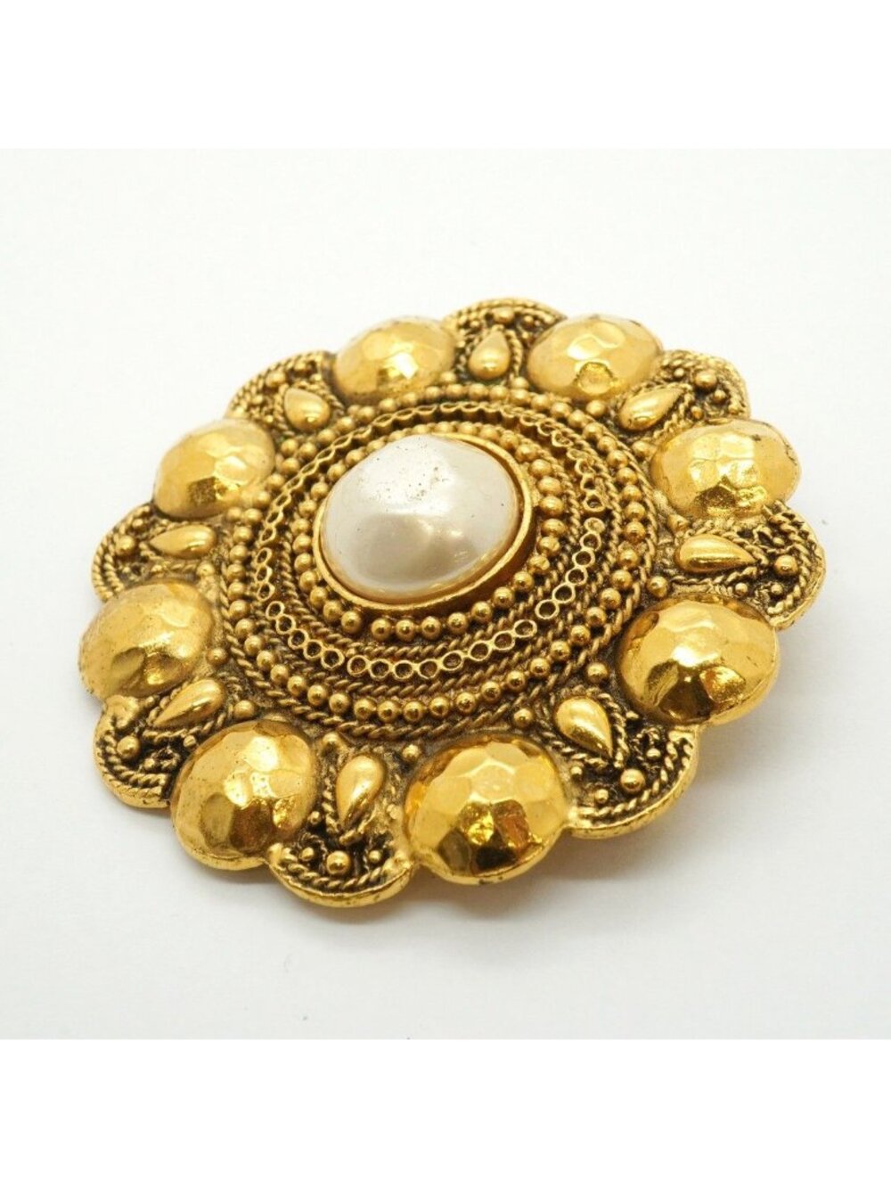 Chanel Brooch Vintage Gold Plated Faux Pearl - Picture 2 of 8
